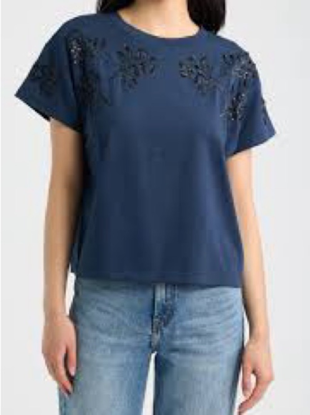 rag & bone Kelly Beaded Floral Boxy T-Shirt